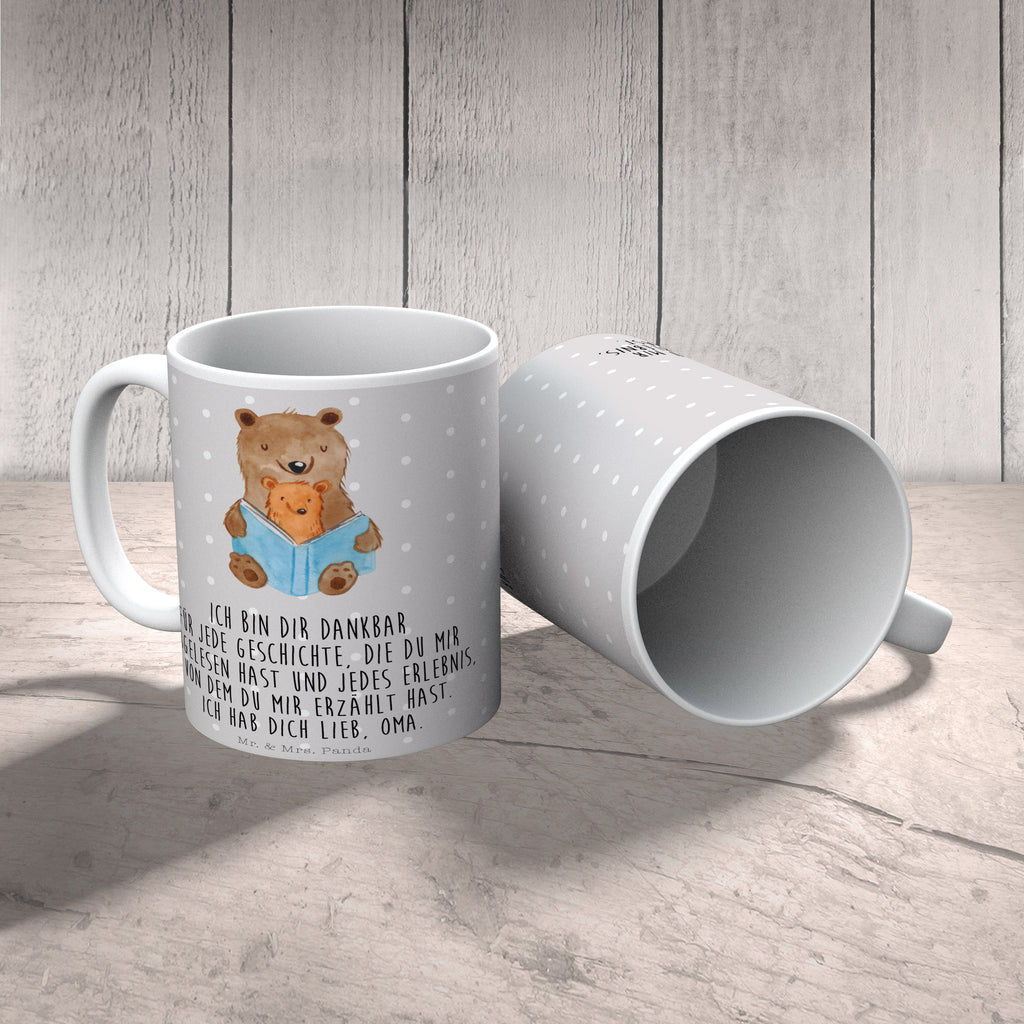 Tasse Bären Buch Oma, Omi, Großmutter, beste Oma, Lieblingsoma, Geschichtenerzähler Becher, Kaffeetasse, Kaffeebecher, Tee, Frühstück, Büro  Familie, Vatertag, Muttertag, Bruder, Schwester, Mama, Papa, Oma, Opa
