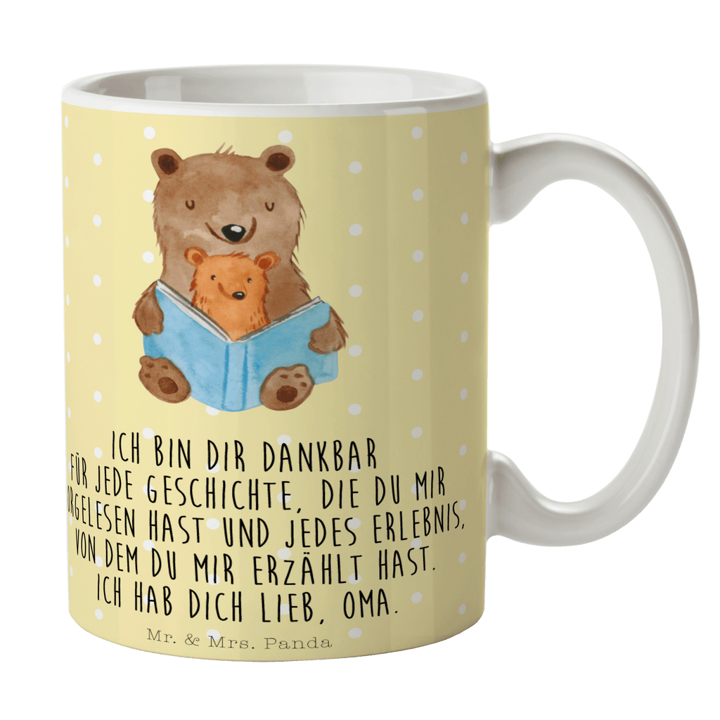 Tasse Bären Buch Oma, Omi, Großmutter, beste Oma, Lieblingsoma, Geschichtenerzähler Becher, Kaffeetasse, Kaffeebecher, Tee, Frühstück, Büro  Familie, Vatertag, Muttertag, Bruder, Schwester, Mama, Papa, Oma, Opa