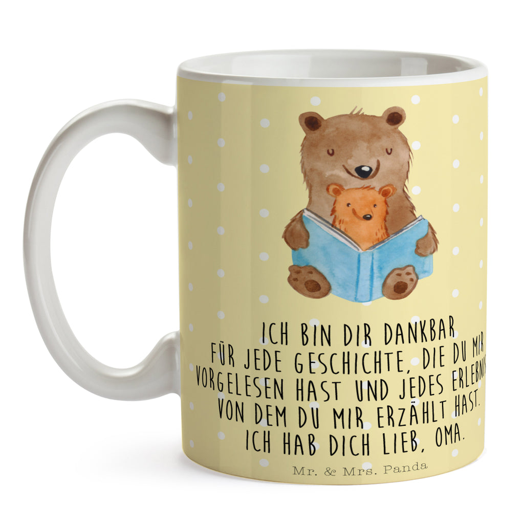 Tasse Bären Buch Oma, Omi, Großmutter, beste Oma, Lieblingsoma, Geschichtenerzähler Becher, Kaffeetasse, Kaffeebecher, Tee, Frühstück, Büro  Familie, Vatertag, Muttertag, Bruder, Schwester, Mama, Papa, Oma, Opa