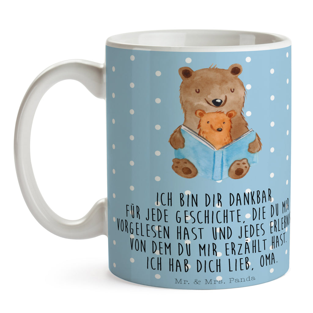 Tasse Bären Buch Oma, Omi, Großmutter, beste Oma, Lieblingsoma, Geschichtenerzähler Becher, Kaffeetasse, Kaffeebecher, Tee, Frühstück, Büro  Familie, Vatertag, Muttertag, Bruder, Schwester, Mama, Papa, Oma, Opa
