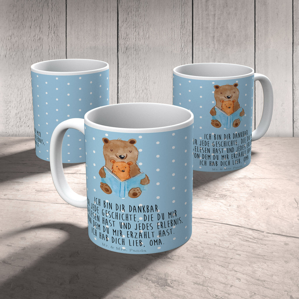 Tasse Bären Buch Oma, Omi, Großmutter, beste Oma, Lieblingsoma, Geschichtenerzähler Becher, Kaffeetasse, Kaffeebecher, Tee, Frühstück, Büro  Familie, Vatertag, Muttertag, Bruder, Schwester, Mama, Papa, Oma, Opa