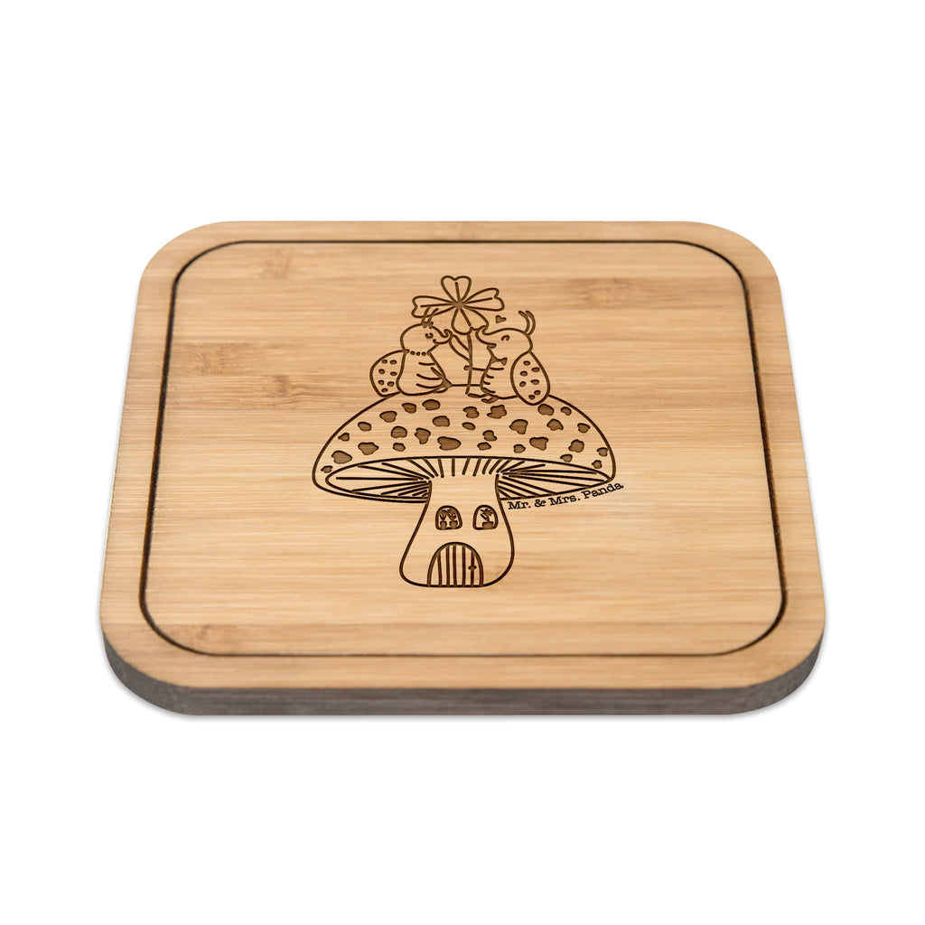 Untersetzer quadratisch Marienkäfer Paar Fliegenpilz Untersetzer, Bierdeckel, Glasuntersetzer, Untersetzer Gläser, Getränkeuntersetzer, Tiermotive, Gute Laune, lustige Sprüche, Tiere, Haus, Wohnung, zuhause, Fliegenpilz, Marienkäfer, Fleigenpilzhaus