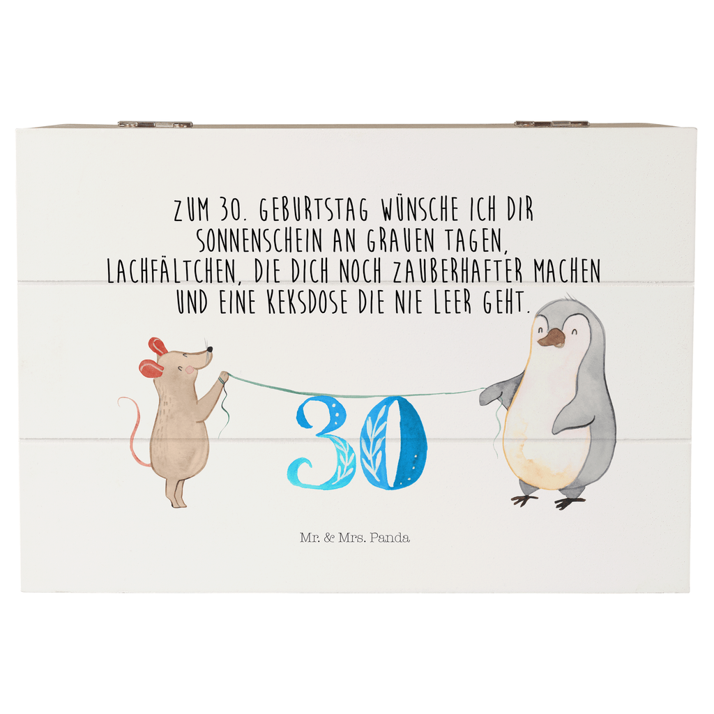 Holzkiste 30. Geburtstag Maus Pinguin Geburtstag, Party, Feiern, Torte, Kuchen, Geschenk Holzkiste, Kiste, Schatzkiste, Truhe, Schatulle, XXL,  Erinnerungsbox, Erinnerungskiste, Dekokiste, Aufbewahrungsbox  Geburtstag, Geburtstagsgeschenk, Geschenk