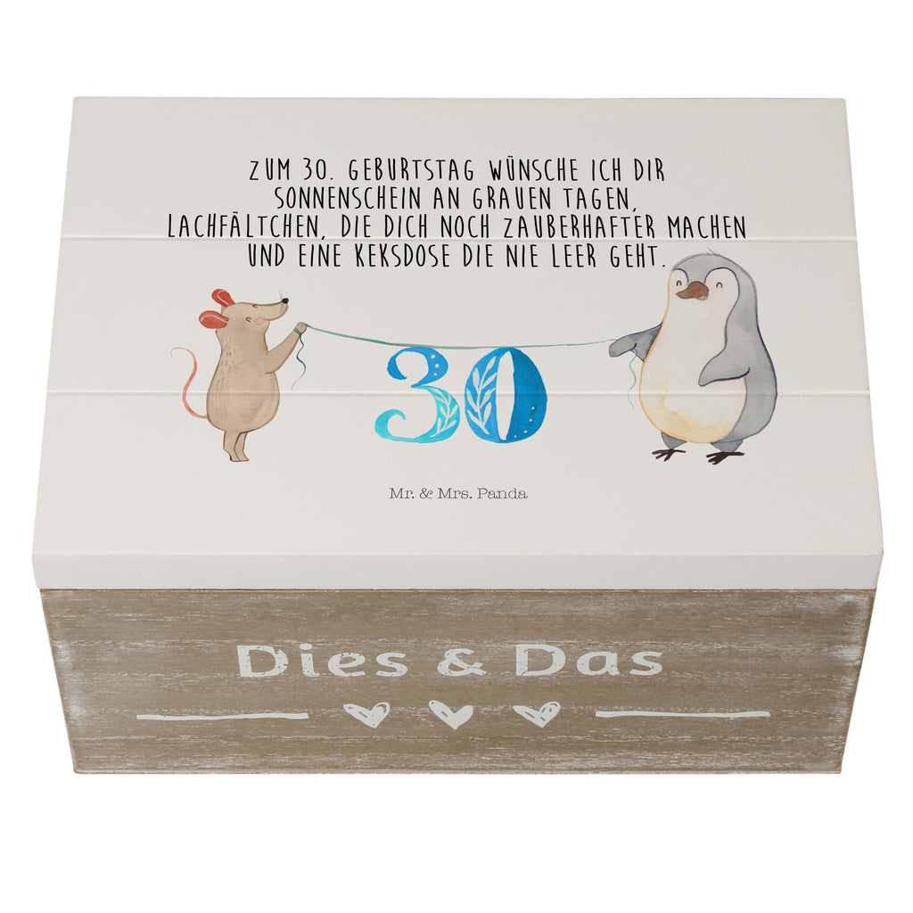 Holzkiste 30. Geburtstag Maus Pinguin Geburtstag, Party, Feiern, Torte, Kuchen, Geschenk Holzkiste, Kiste, Schatzkiste, Truhe, Schatulle, XXL,  Erinnerungsbox, Erinnerungskiste, Dekokiste, Aufbewahrungsbox  Geburtstag, Geburtstagsgeschenk, Geschenk