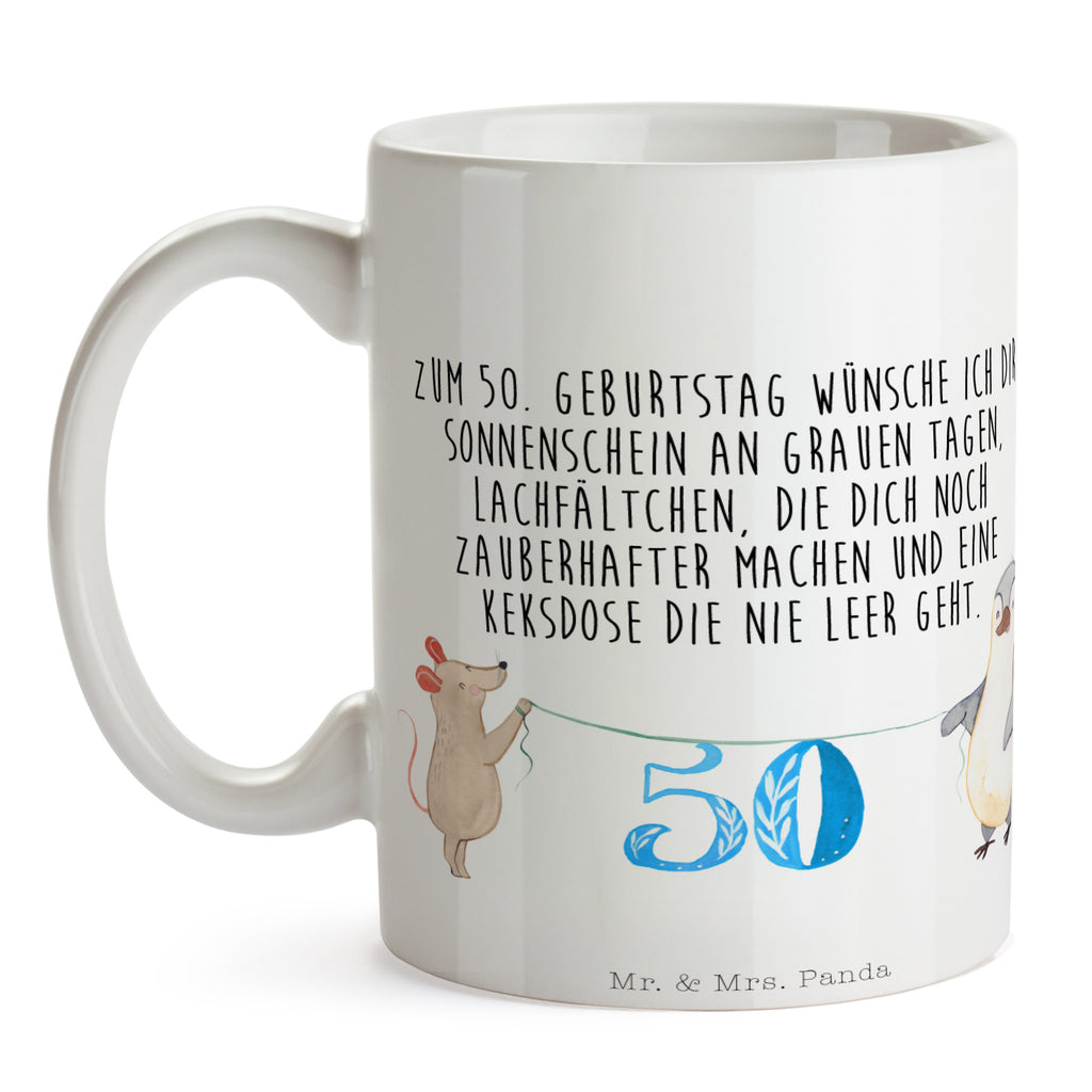 Tasse 50. Geburtstag Maus Pinguin Geburtstag, Party, Feiern, Torte, Kuchen, Geschenk Becher, Kaffeetasse, Kaffeebecher, Tee, Frühstück, Büro  Geburtstag, Geburtstagsgeschenk, Geschenk