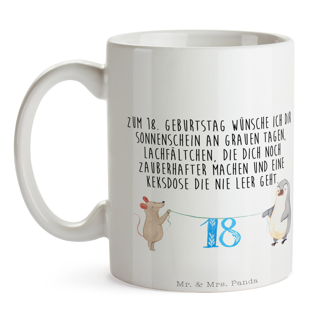 Tasse 18. Geburtstag Maus Pinguin Geburtstag, Party, Feiern, Torte, Kuchen, Geschenk Becher, Kaffeetasse, Kaffeebecher, Tee, Frühstück, Büro  Geburtstag, Geburtstagsgeschenk, Geschenk