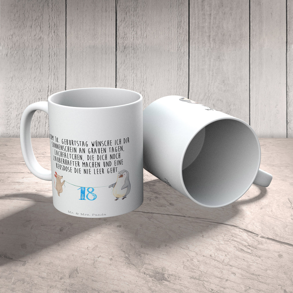 Tasse 18. Geburtstag Maus Pinguin Geburtstag, Party, Feiern, Torte, Kuchen, Geschenk Becher, Kaffeetasse, Kaffeebecher, Tee, Frühstück, Büro  Geburtstag, Geburtstagsgeschenk, Geschenk