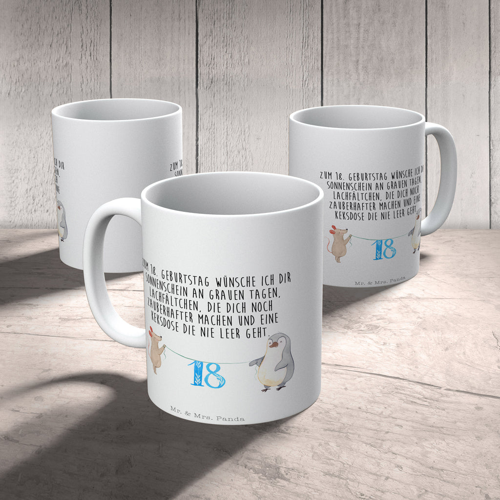 Tasse 18. Geburtstag Maus Pinguin Geburtstag, Party, Feiern, Torte, Kuchen, Geschenk Becher, Kaffeetasse, Kaffeebecher, Tee, Frühstück, Büro  Geburtstag, Geburtstagsgeschenk, Geschenk