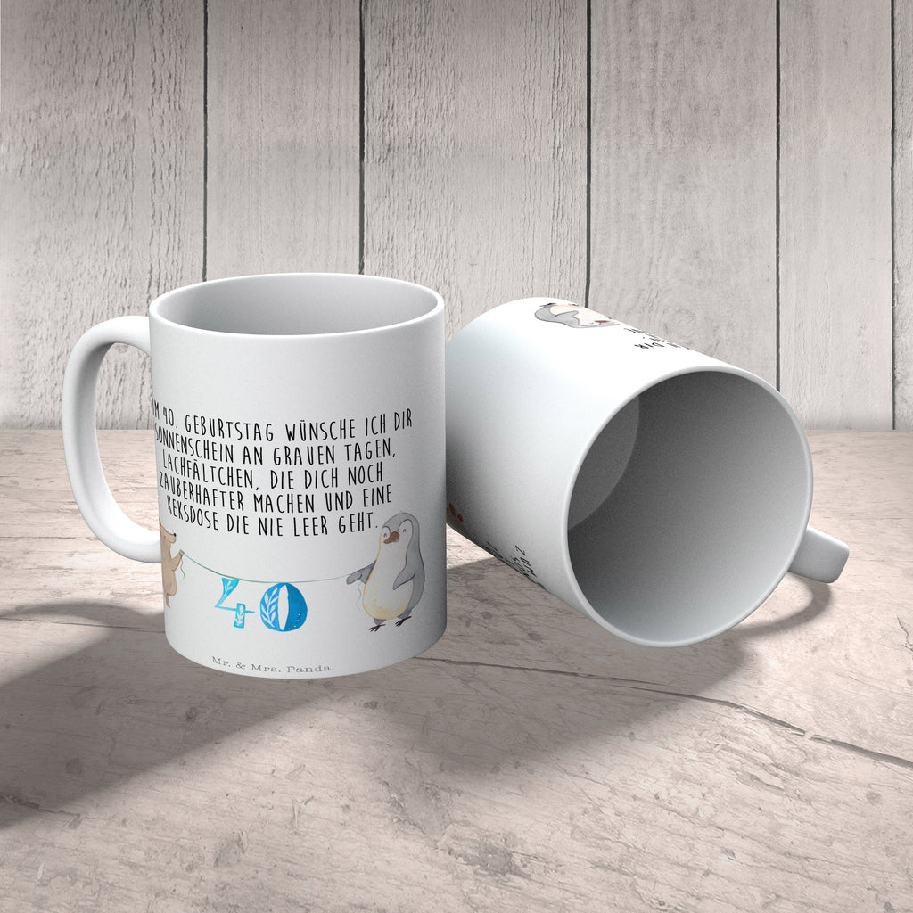 Tasse 40. Geburtstag Maus Pinguin Geburtstag, Party, Feiern, Torte, Kuchen, Geschenk Becher, Kaffeetasse, Kaffeebecher, Tee, Frühstück, Büro  Geburtstag, Geburtstagsgeschenk, Geschenk