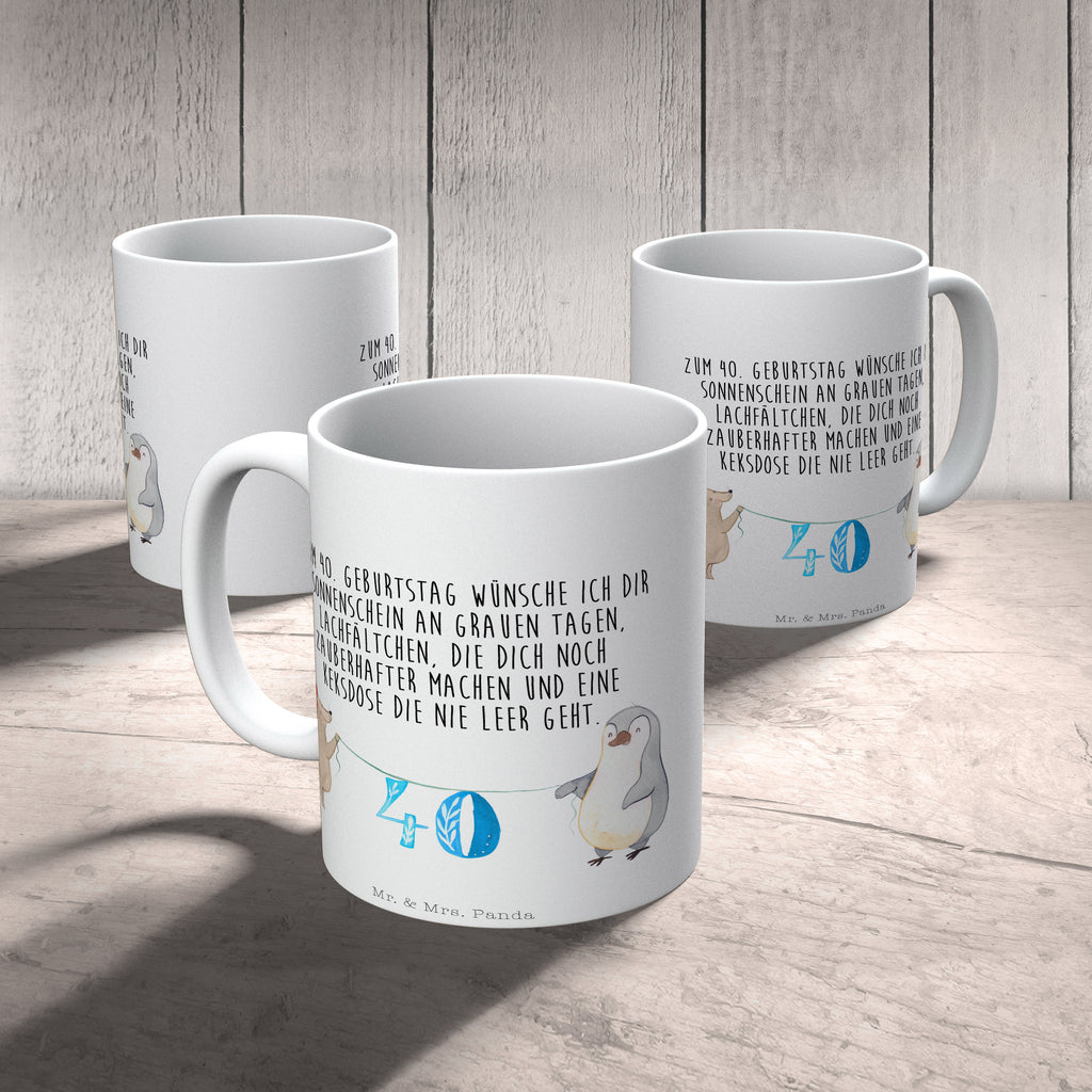Tasse 40. Geburtstag Maus Pinguin Geburtstag, Party, Feiern, Torte, Kuchen, Geschenk Becher, Kaffeetasse, Kaffeebecher, Tee, Frühstück, Büro  Geburtstag, Geburtstagsgeschenk, Geschenk
