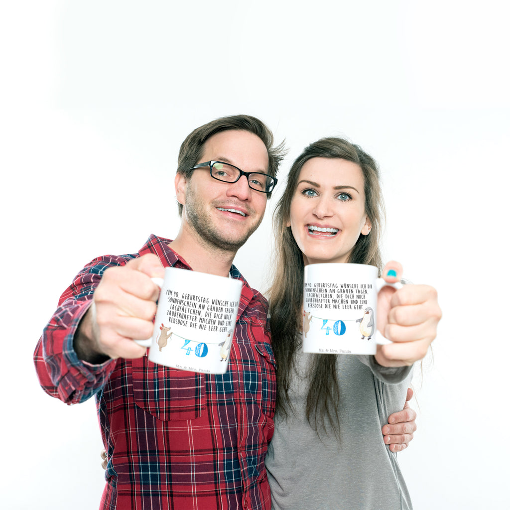 Tasse 40. Geburtstag Maus Pinguin Geburtstag, Party, Feiern, Torte, Kuchen, Geschenk Becher, Kaffeetasse, Kaffeebecher, Tee, Frühstück, Büro  Geburtstag, Geburtstagsgeschenk, Geschenk