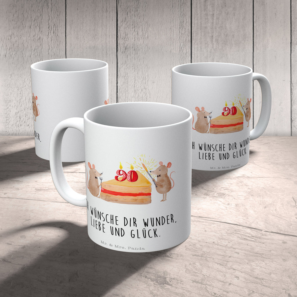 Tasse 90. Geburtstag Mäuse Kuchen Maus, Geburtstag, Geburtstage, Happy Birthday, Geburtstagsgeschenk, Geschenk, Geburtstagsfeier Becher, Kaffeetasse, Kaffeebecher, Tee, Frühstück, Büro  Geburtstag, Geburtstagsgeschenk, Geschenk