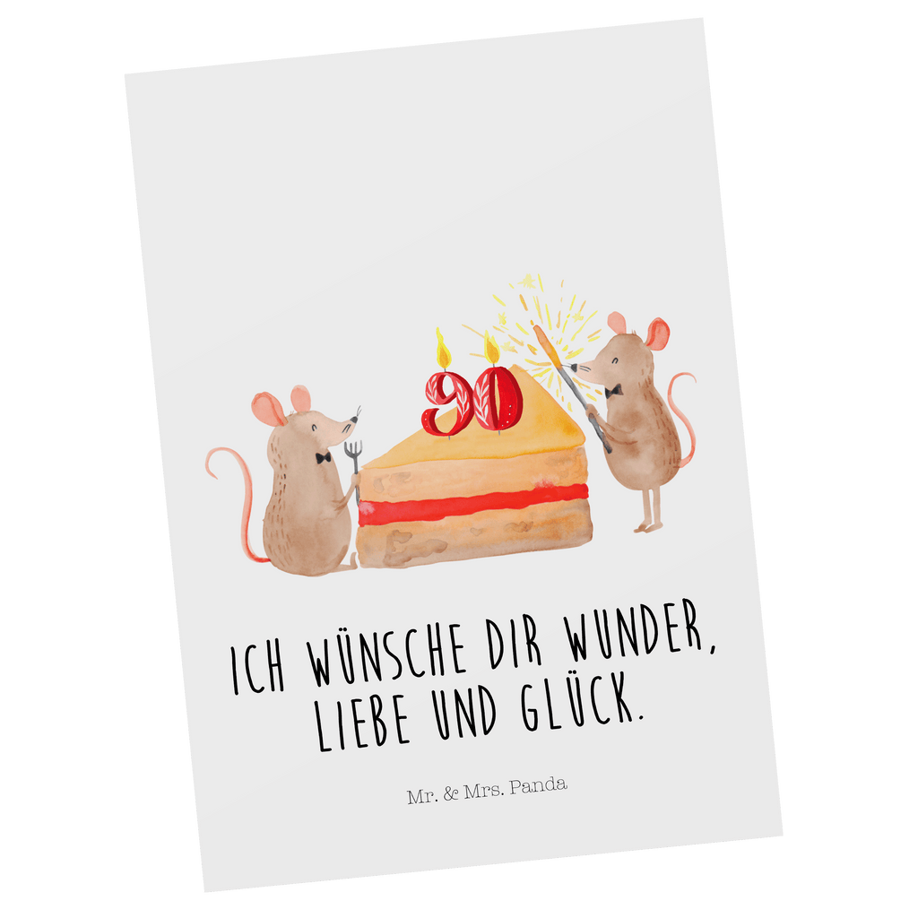 Postkarte 90. Geburtstag Mäuse Kuchen Geschenkkarte, Grußkarte, Karte, Einladung, Ansichtskarte, Geburtstagskarte, Einladungskarte, Dankeskarte, Geburtstag, Geburtstagsgeschenk, Geschenk, Maus, Geburtstage, Happy Birthday, Geburtstagsfeier