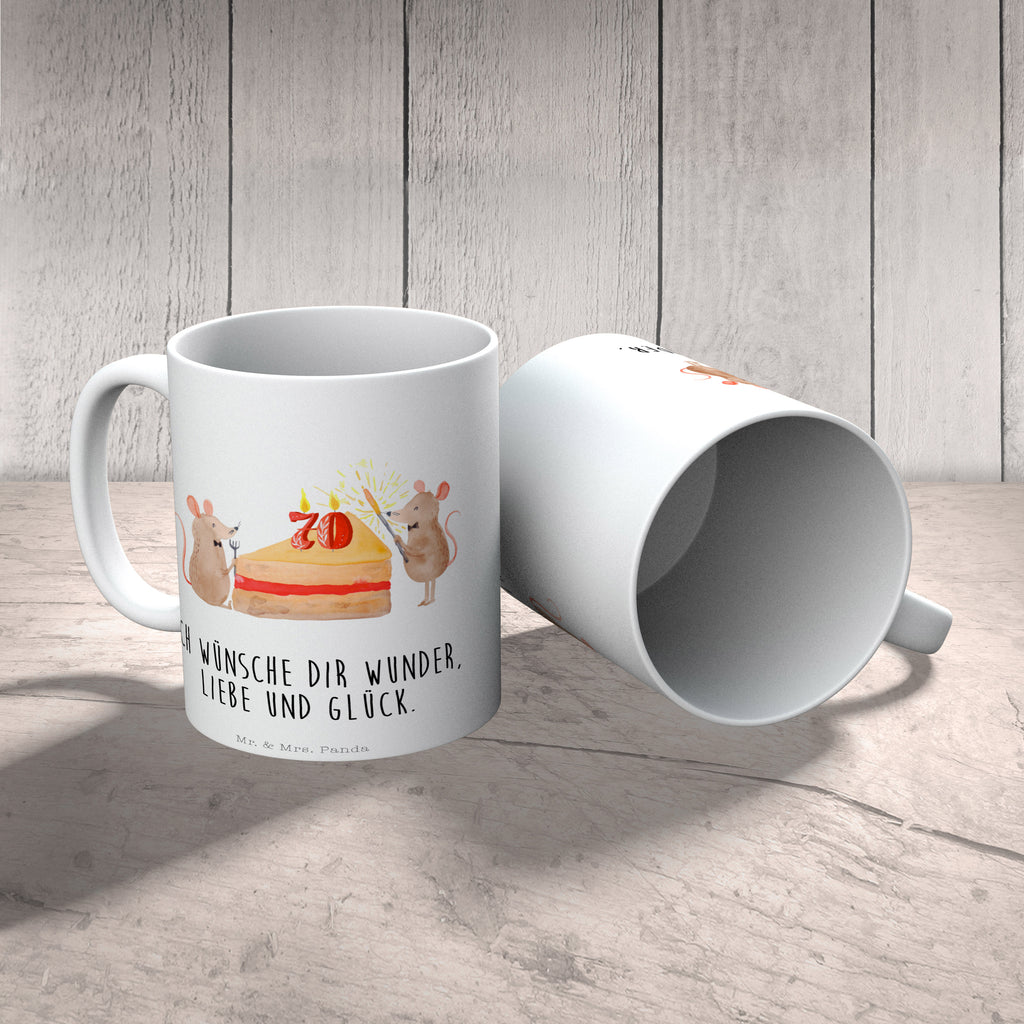 Tasse 70. Geburtstag Mäuse Kuchen Maus, Geburtstag, Geburtstage, Happy Birthday, Geburtstagsgeschenk, Geschenk, Geburtstagsfeier Becher, Kaffeetasse, Kaffeebecher, Tee, Frühstück, Büro  Geburtstag, Geburtstagsgeschenk, Geschenk