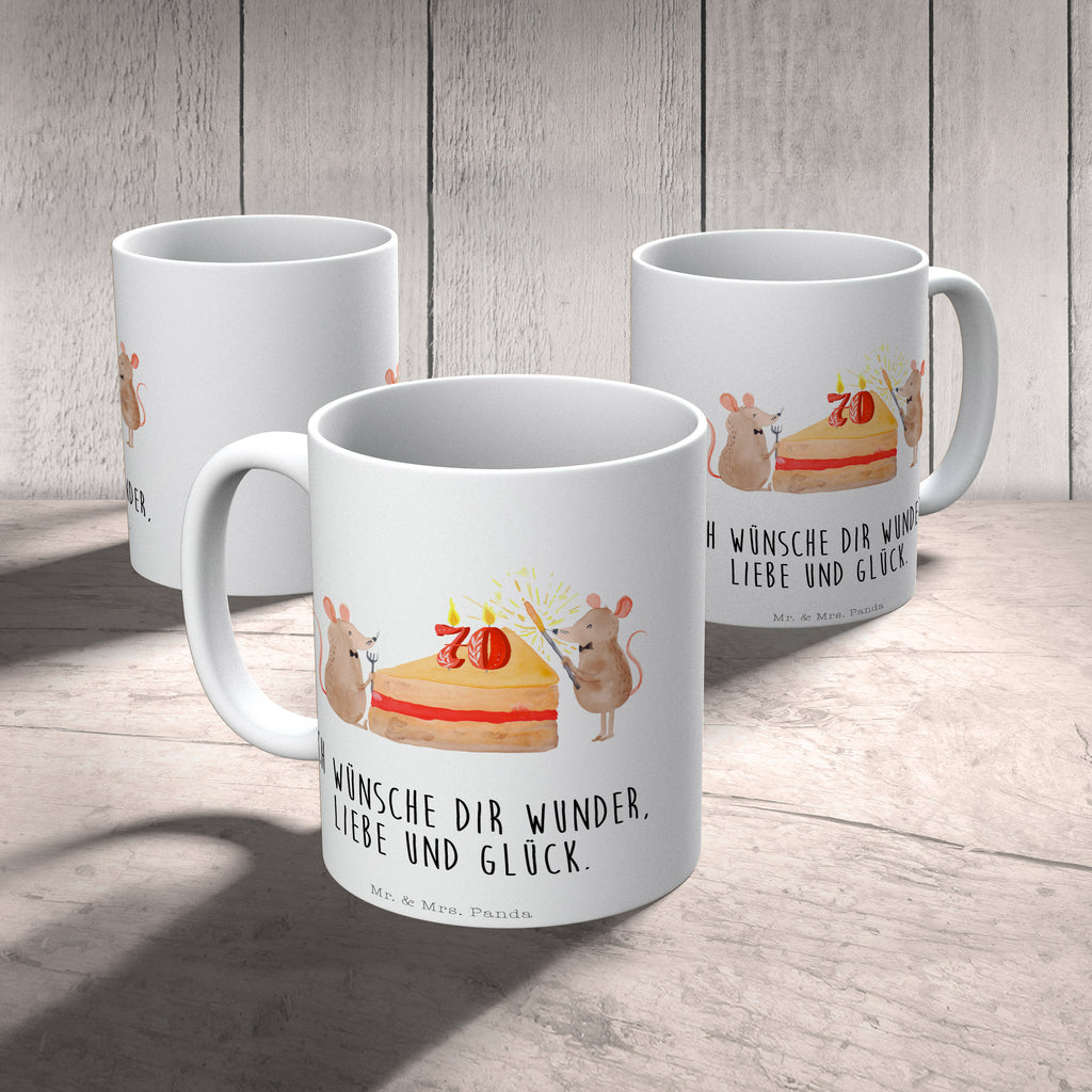 Tasse 70. Geburtstag Mäuse Kuchen Maus, Geburtstag, Geburtstage, Happy Birthday, Geburtstagsgeschenk, Geschenk, Geburtstagsfeier Becher, Kaffeetasse, Kaffeebecher, Tee, Frühstück, Büro  Geburtstag, Geburtstagsgeschenk, Geschenk