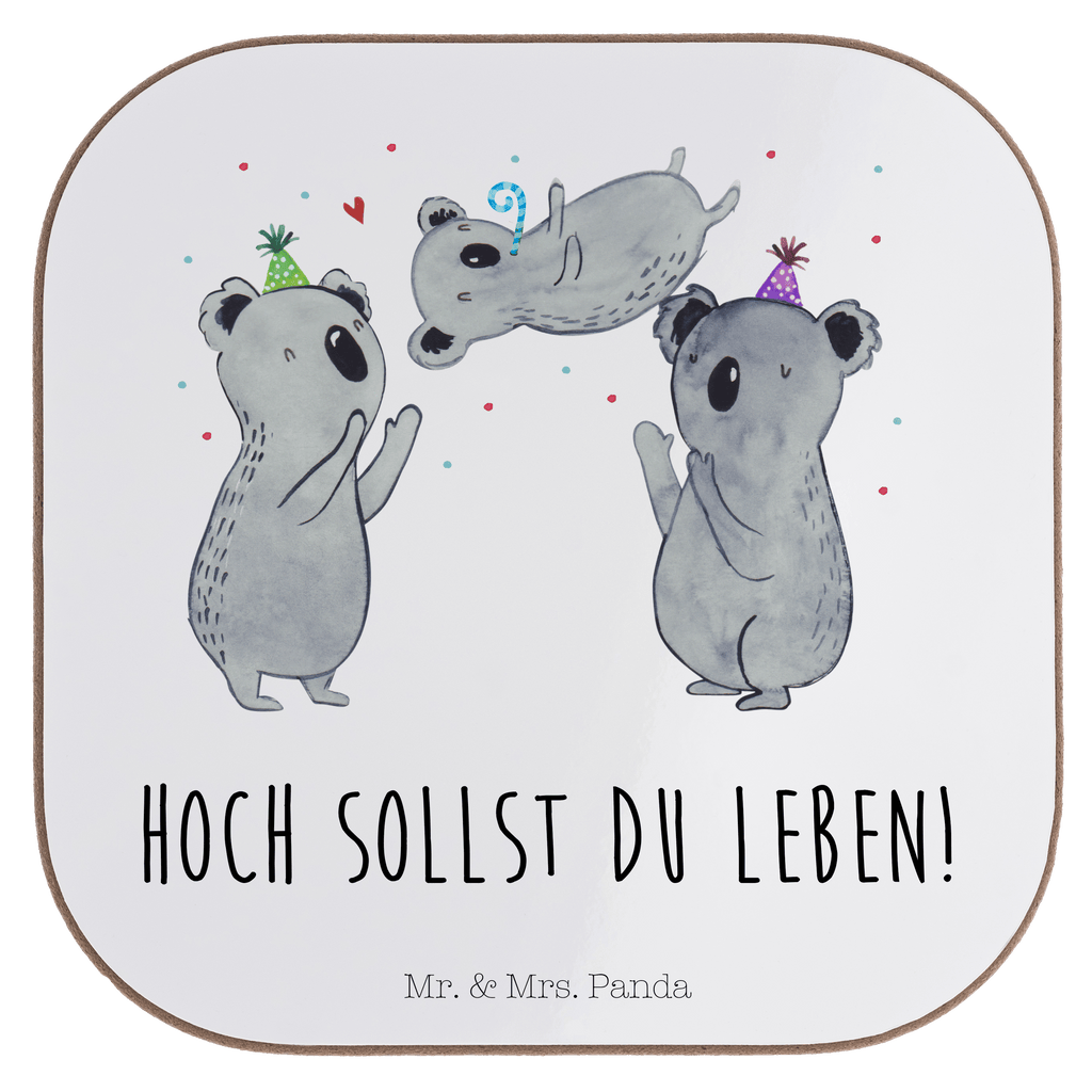 Quadratische Untersetzer Koalas feiern Geburtstag Bierdeckel, Glasuntersetzer, Untersetzer Gläser, Getränkeuntersetzer, Geburtstag, Geburtstagsgeschenk, Geschenk, Koala, Geburtstage, Happy Birthday, Geburtstagsfeier