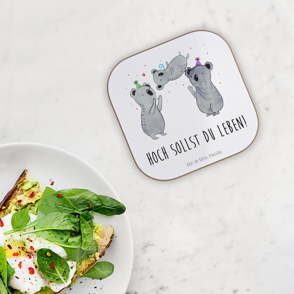 Quadratische Untersetzer Koalas feiern Geburtstag Bierdeckel, Glasuntersetzer, Untersetzer Gläser, Getränkeuntersetzer, Geburtstag, Geburtstagsgeschenk, Geschenk, Koala, Geburtstage, Happy Birthday, Geburtstagsfeier