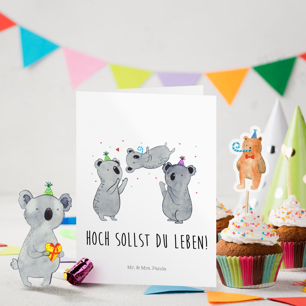 Geburtstagskarte Koalas feiern Geburtstag Grusskarte, Klappkarte, Einladungskarte, Glückwunschkarte, Hochzeitskarte, Geburtstagskarte, Geburtstag, Geburtstagsgeschenk, Geschenk, Koala, Geburtstage, Happy Birthday, Geburtstagsfeier
