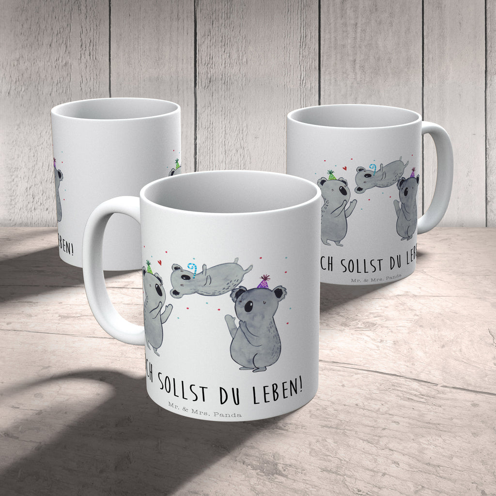 Tasse Koalas feiern Geburtstag Koala, Geburtstag, Geburtstage, Happy Birthday, Geburtstagsgeschenk, Geschenk, Geburtstagsfeier Becher, Kaffeetasse, Kaffeebecher, Tee, Frühstück, Büro  Geburtstag, Geburtstagsgeschenk, Geschenk