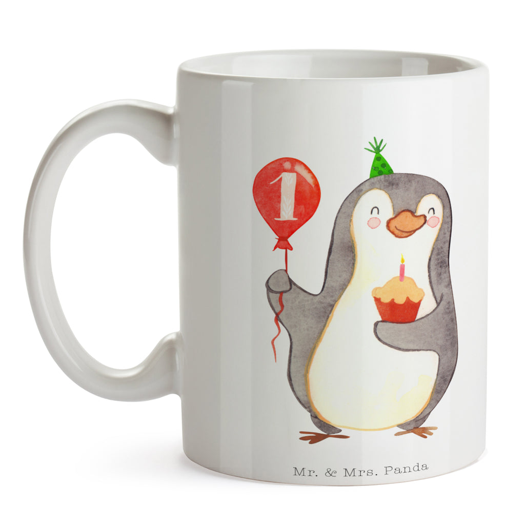 Tasse 1. Geburtstag Pinguin Luftballon