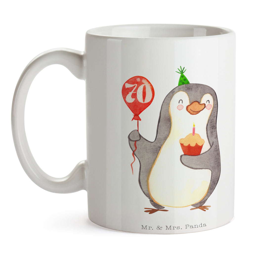 Tasse 70. Geburtstag Pinguin Luftballon Pinguin, Geburtstag, Geburtstage, Happy Birthday, Geburtstagsgeschenk, Geschenk, Geburtstagsfeier Becher, Kaffeetasse, Kaffeebecher, Tee, Frühstück, Büro  Geburtstag, Geburtstagsgeschenk, Geschenk