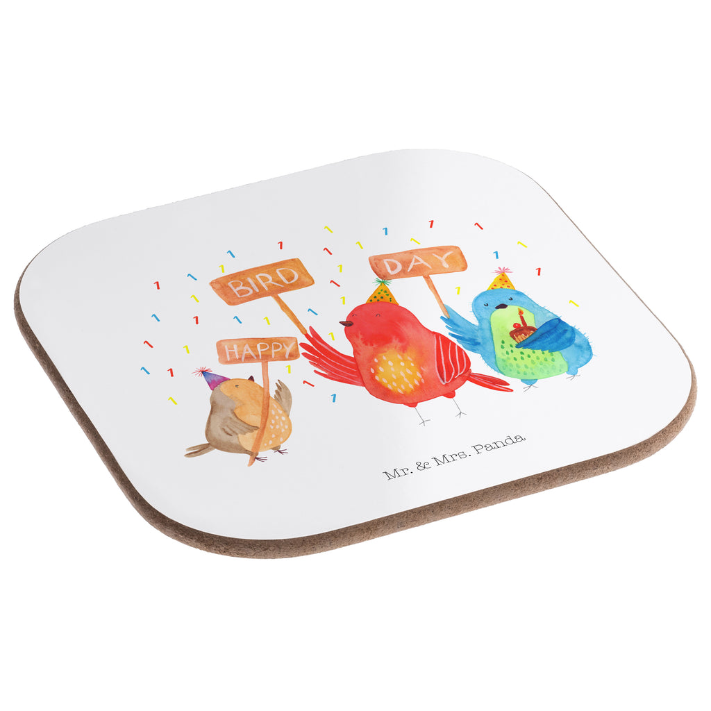 Quadratische Untersetzer 1. Geburtstag Happy Bird Day Bierdeckel, Glasuntersetzer, Untersetzer Gläser, Getränkeuntersetzer, Geburtstag, Geburtstagsgeschenk, Geschenk, zum, Party, Feier, schenken, für