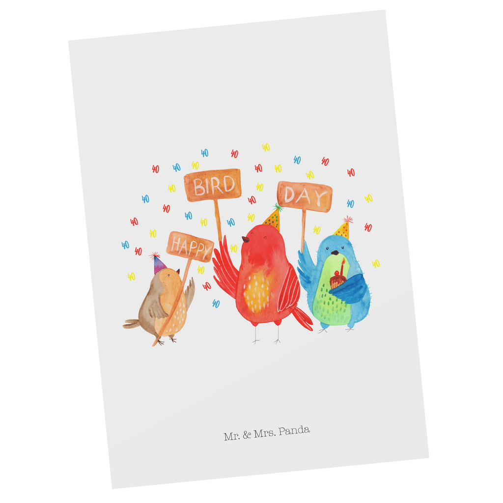 Postkarte 40. Geburtstag Happy Bird Day Geschenkkarte, Grußkarte, Karte, Einladung, Ansichtskarte, Geburtstagskarte, Einladungskarte, Dankeskarte, Geburtstag, Geburtstagsgeschenk, Geschenk, zum, Feiern, Party, Mitbringsel, für