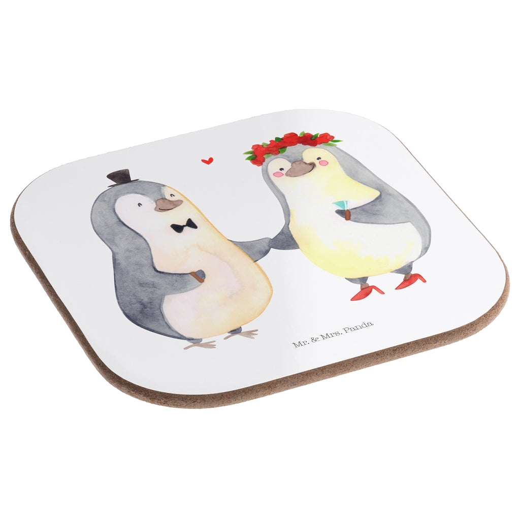 Quadratische Untersetzer Hochzeitspaar Pinguin Bierdeckel, Glasuntersetzer, Untersetzer Gläser, Getränkeuntersetzer, Hochzeit, Hochzeitsgeschenk, Ehe, Hochzeitsfeier, Trauung, Trauungsgeschenk, Hochzeitskarte, Verlobungsfeier, Verlobungsgeschenk, Hochzeitsgeschenkideen, Hochzeitsgeschenke für Brautpaar, Pinguin, Pinguine, Hochzeitstag, geschenkidee Hochzeit, Gastgeschenk