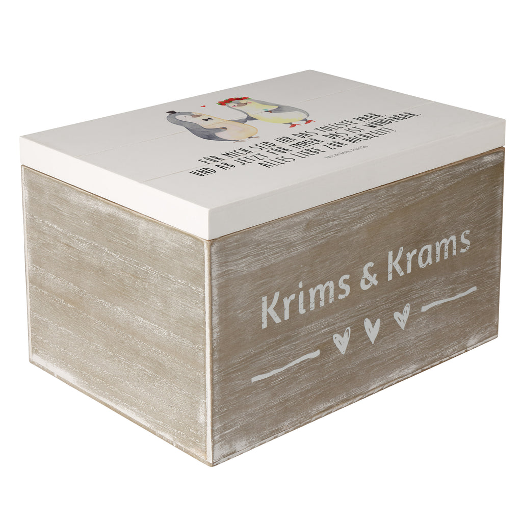 Holzkiste Hochzeitspaar Pinguin Holzkiste, Kiste, Schatzkiste, Truhe, Schatulle, XXL, Erinnerungsbox, Erinnerungskiste, Dekokiste, Aufbewahrungsbox, Hochzeit, Hochzeitsgeschenk, Ehe, Hochzeitsfeier, Trauung, Trauungsgeschenk, Hochzeitskarte, Verlobungsfeier, Verlobungsgeschenk, Hochzeitsgeschenkideen, Hochzeitsgeschenke für Brautpaar, Pinguin, Pinguine, Hochzeitstag, geschenkidee Hochzeit, Gastgeschenk