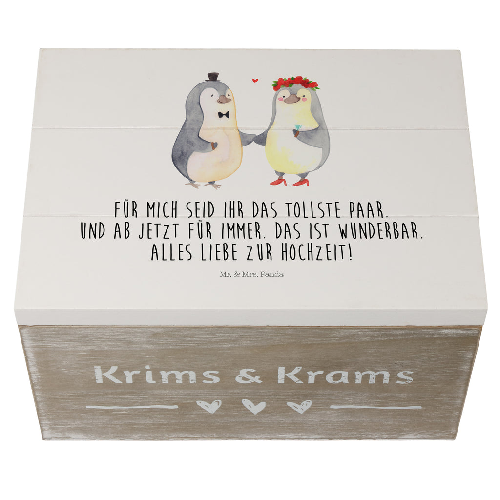 Holzkiste Hochzeitspaar Pinguin Holzkiste, Kiste, Schatzkiste, Truhe, Schatulle, XXL, Erinnerungsbox, Erinnerungskiste, Dekokiste, Aufbewahrungsbox, Hochzeit, Hochzeitsgeschenk, Ehe, Hochzeitsfeier, Trauung, Trauungsgeschenk, Hochzeitskarte, Verlobungsfeier, Verlobungsgeschenk, Hochzeitsgeschenkideen, Hochzeitsgeschenke für Brautpaar, Pinguin, Pinguine, Hochzeitstag, geschenkidee Hochzeit, Gastgeschenk