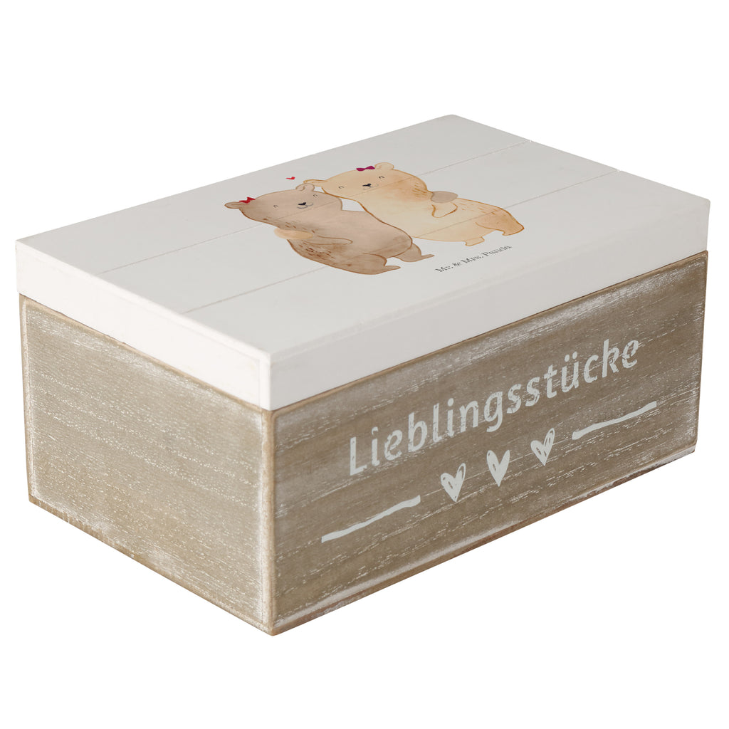 Holzkiste Bären Schwestern Holzkiste, Kiste, Schatzkiste, Truhe, Schatulle, XXL, Erinnerungsbox, Erinnerungskiste, Dekokiste, Aufbewahrungsbox, Familie, Vatertag, Muttertag, Bruder, Schwester, Mama, Papa, Oma, Opa