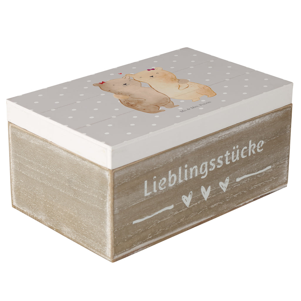 Holzkiste Bären Schwestern Holzkiste, Kiste, Schatzkiste, Truhe, Schatulle, XXL, Erinnerungsbox, Erinnerungskiste, Dekokiste, Aufbewahrungsbox, Familie, Vatertag, Muttertag, Bruder, Schwester, Mama, Papa, Oma, Opa