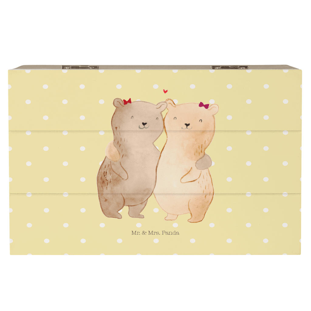 Holzkiste Bären Schwestern Holzkiste, Kiste, Schatzkiste, Truhe, Schatulle, XXL, Erinnerungsbox, Erinnerungskiste, Dekokiste, Aufbewahrungsbox, Familie, Vatertag, Muttertag, Bruder, Schwester, Mama, Papa, Oma, Opa