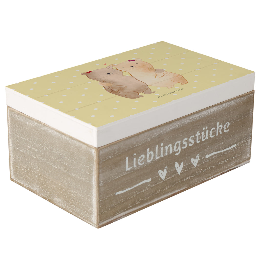Holzkiste Bären Schwestern Holzkiste, Kiste, Schatzkiste, Truhe, Schatulle, XXL, Erinnerungsbox, Erinnerungskiste, Dekokiste, Aufbewahrungsbox, Familie, Vatertag, Muttertag, Bruder, Schwester, Mama, Papa, Oma, Opa