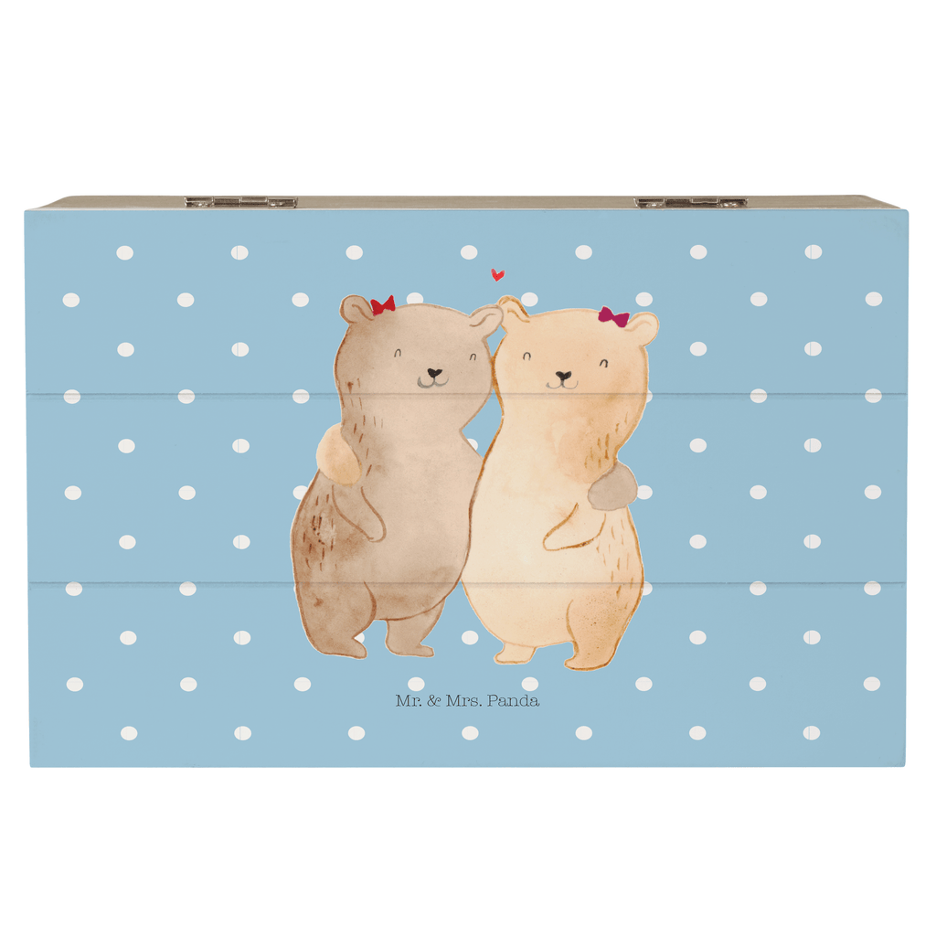 Holzkiste Bären Schwestern Holzkiste, Kiste, Schatzkiste, Truhe, Schatulle, XXL, Erinnerungsbox, Erinnerungskiste, Dekokiste, Aufbewahrungsbox, Familie, Vatertag, Muttertag, Bruder, Schwester, Mama, Papa, Oma, Opa
