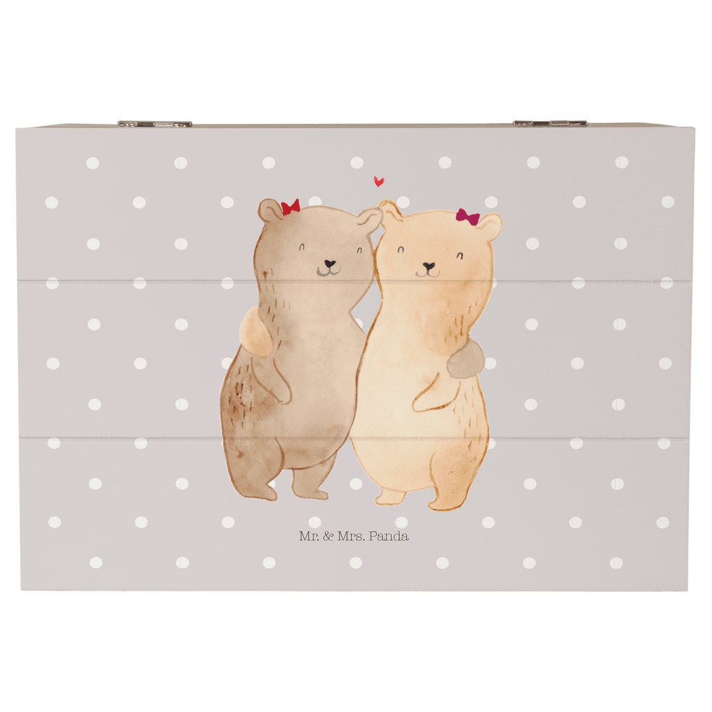 Holzkiste Bären Schwestern Holzkiste, Kiste, Schatzkiste, Truhe, Schatulle, XXL, Erinnerungsbox, Erinnerungskiste, Dekokiste, Aufbewahrungsbox, Familie, Vatertag, Muttertag, Bruder, Schwester, Mama, Papa, Oma, Opa