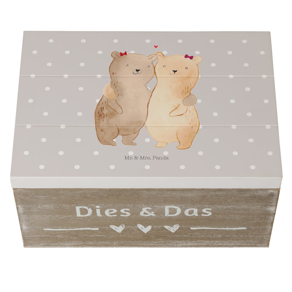 Holzkiste Bären Schwestern Holzkiste, Kiste, Schatzkiste, Truhe, Schatulle, XXL, Erinnerungsbox, Erinnerungskiste, Dekokiste, Aufbewahrungsbox, Familie, Vatertag, Muttertag, Bruder, Schwester, Mama, Papa, Oma, Opa