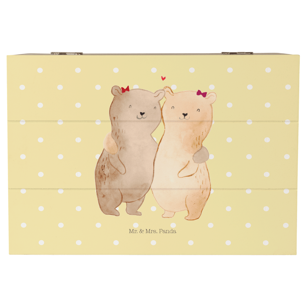 Holzkiste Bären Schwestern Holzkiste, Kiste, Schatzkiste, Truhe, Schatulle, XXL, Erinnerungsbox, Erinnerungskiste, Dekokiste, Aufbewahrungsbox, Familie, Vatertag, Muttertag, Bruder, Schwester, Mama, Papa, Oma, Opa