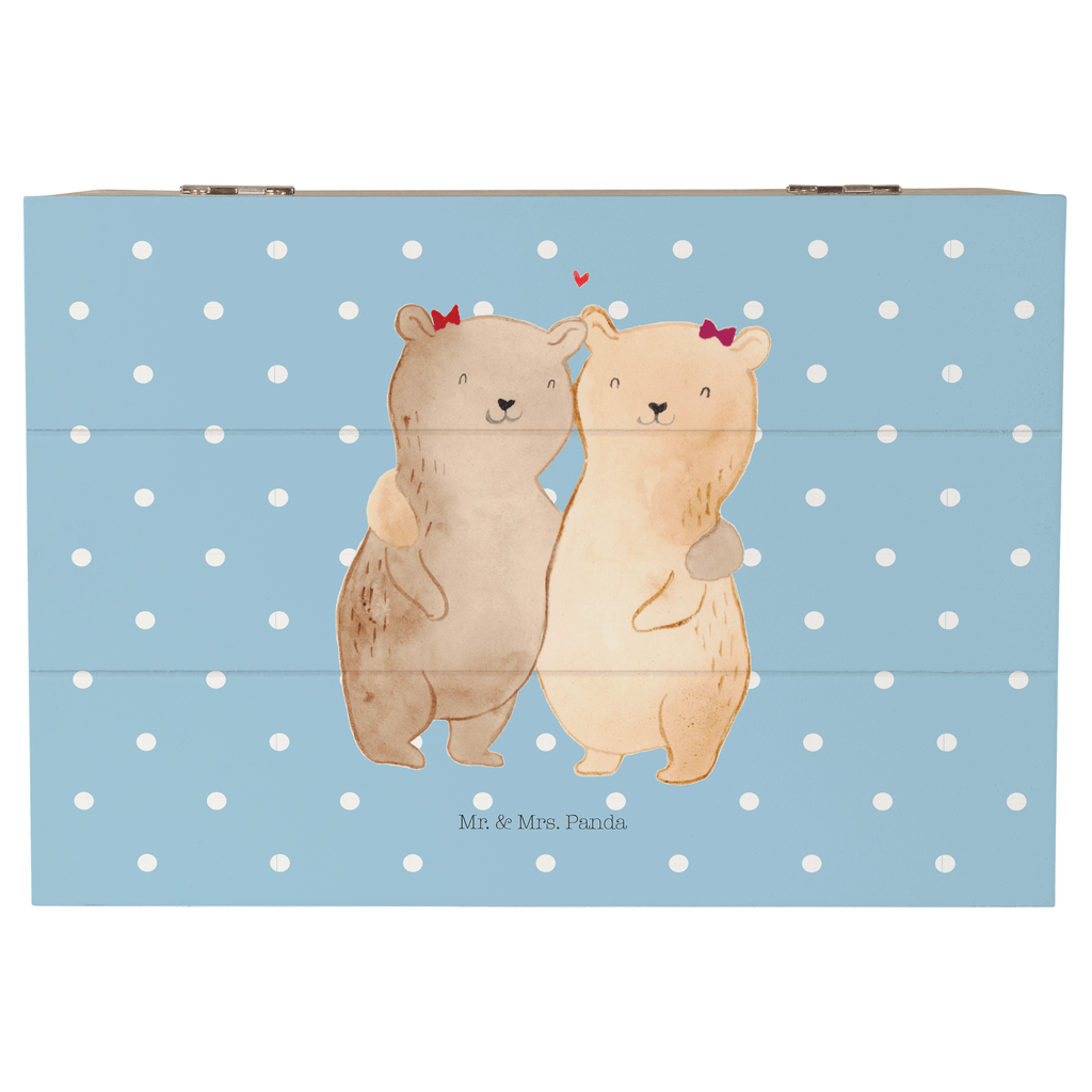 Holzkiste Bären Schwestern Holzkiste, Kiste, Schatzkiste, Truhe, Schatulle, XXL, Erinnerungsbox, Erinnerungskiste, Dekokiste, Aufbewahrungsbox, Familie, Vatertag, Muttertag, Bruder, Schwester, Mama, Papa, Oma, Opa