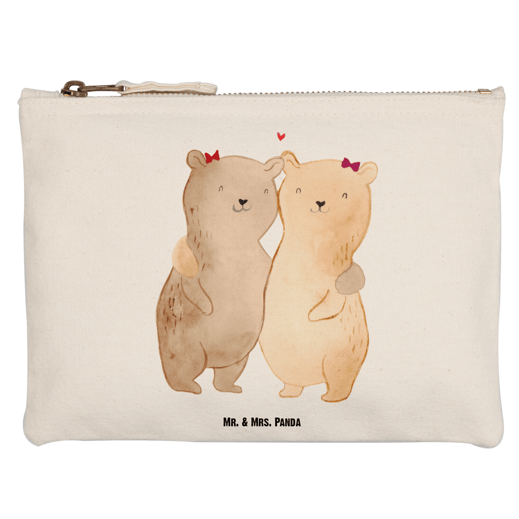 Schminktasche Bären Schwestern Schminktasche, Kosmetiktasche, Kosmetikbeutel, Stiftemäppchen, Etui, Federmappe, Makeup, XXL, Schminketui, Kosmetiketui, Schlamperetui, Familie, Vatertag, Muttertag, Bruder, Schwester, Mama, Papa, Oma, Opa