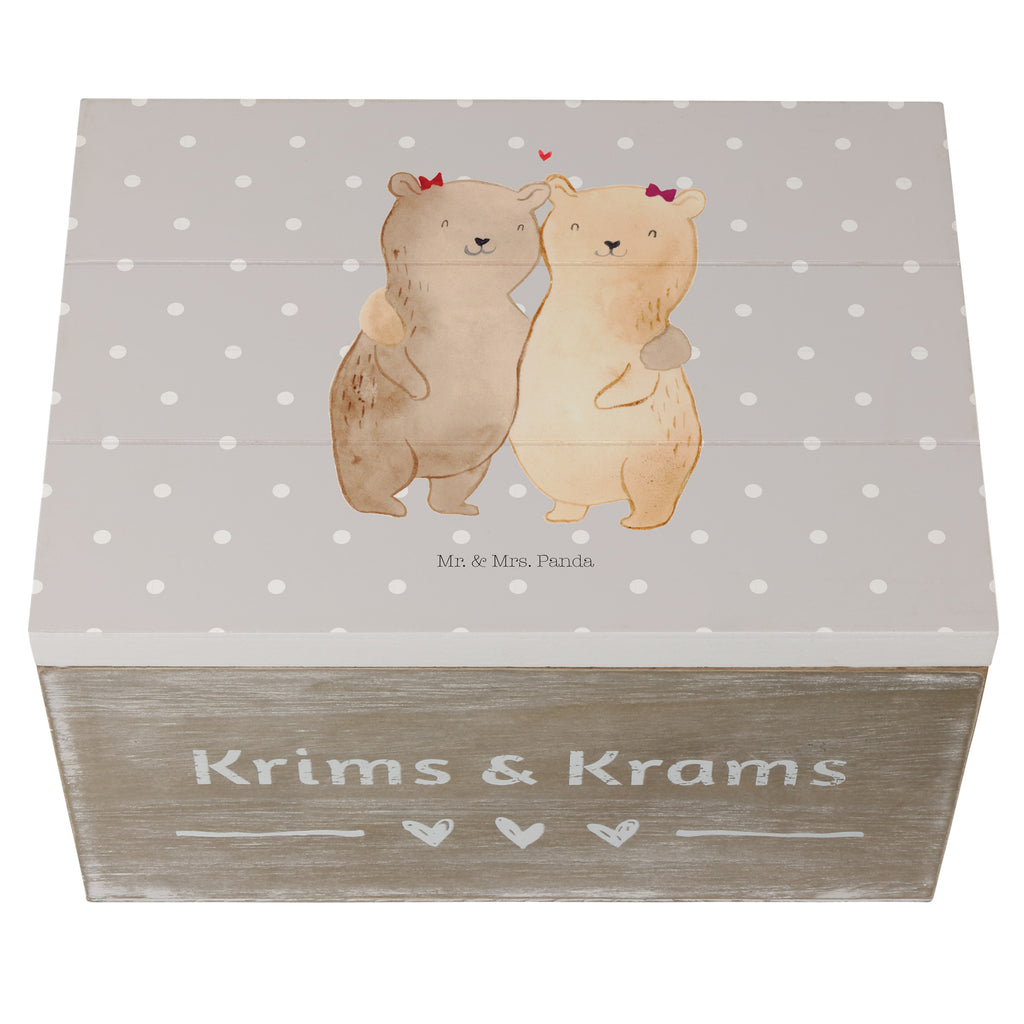 Holzkiste Bären Schwestern Holzkiste, Kiste, Schatzkiste, Truhe, Schatulle, XXL, Erinnerungsbox, Erinnerungskiste, Dekokiste, Aufbewahrungsbox, Familie, Vatertag, Muttertag, Bruder, Schwester, Mama, Papa, Oma, Opa