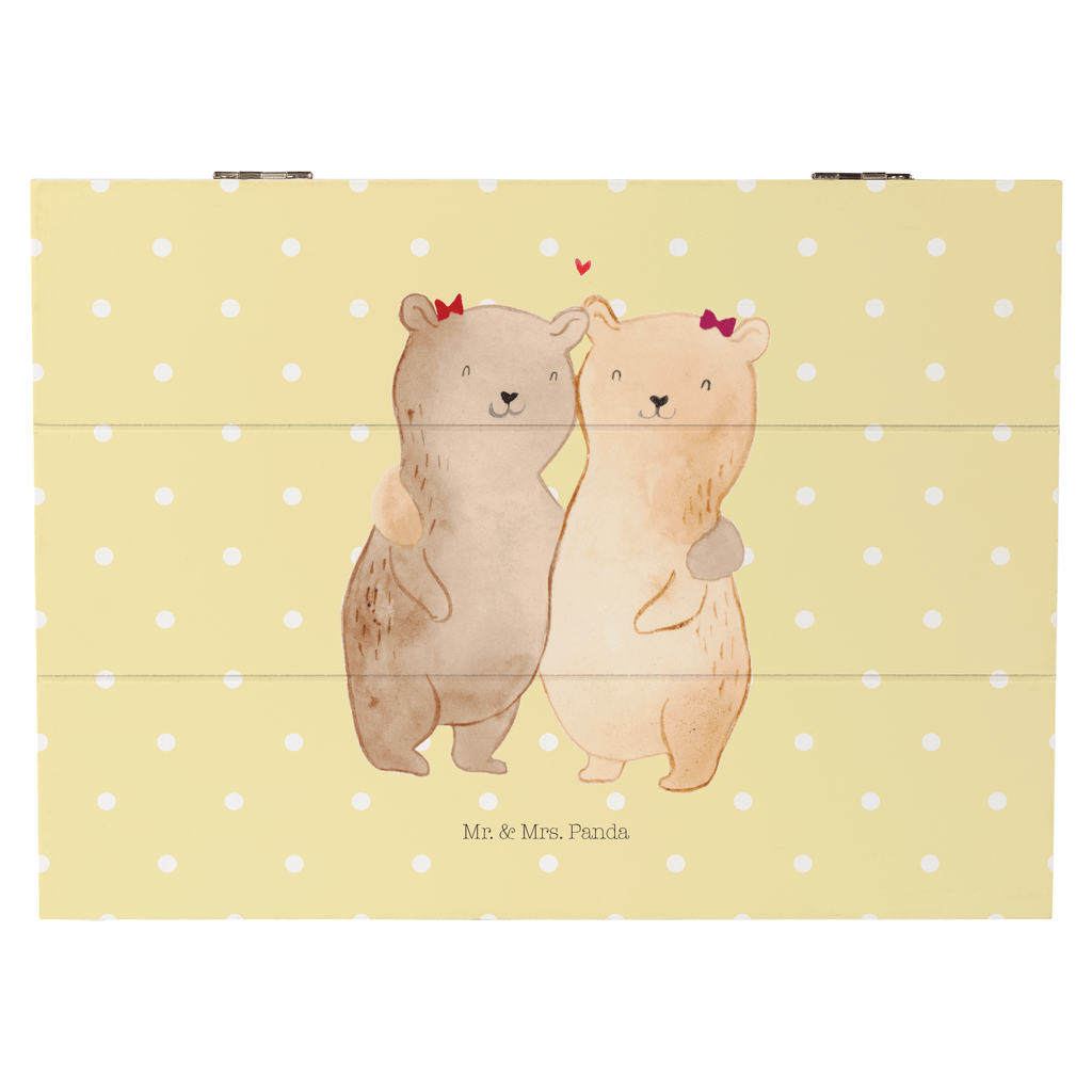 Holzkiste Bären Schwestern Holzkiste, Kiste, Schatzkiste, Truhe, Schatulle, XXL, Erinnerungsbox, Erinnerungskiste, Dekokiste, Aufbewahrungsbox, Familie, Vatertag, Muttertag, Bruder, Schwester, Mama, Papa, Oma, Opa
