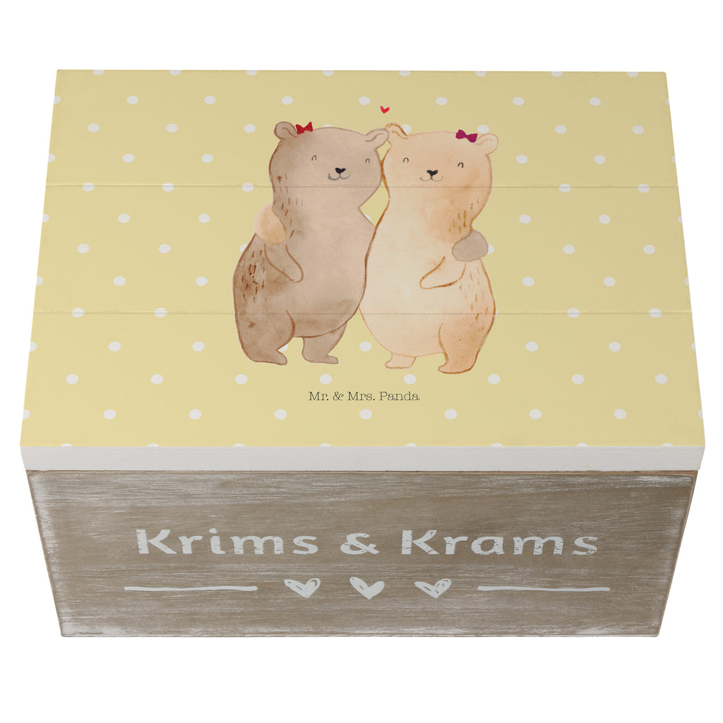 Holzkiste Bären Schwestern Holzkiste, Kiste, Schatzkiste, Truhe, Schatulle, XXL, Erinnerungsbox, Erinnerungskiste, Dekokiste, Aufbewahrungsbox, Familie, Vatertag, Muttertag, Bruder, Schwester, Mama, Papa, Oma, Opa