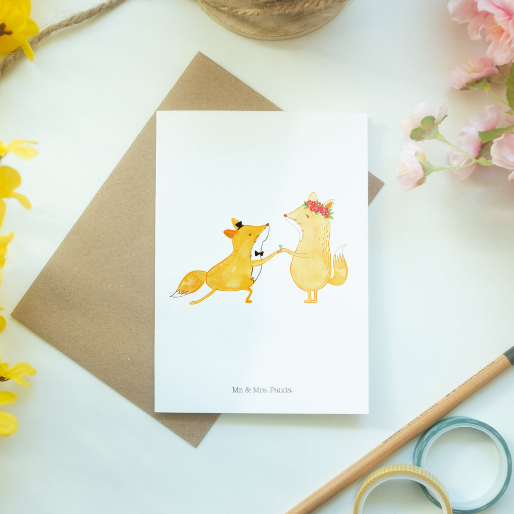 Grußkarte Füchse Hochzeit Klappkarte, Einladungskarte, Glückwunschkarte, Hochzeitskarte, Geburtstagskarte, Karte, Hochzeit, Hochzeitsgeschenk, Ehe, Hochzeitsfeier, Trauung, Trauungsgeschenk, Verlobungsfeier, Verlobungsgeschenk, Hochzeitsgeschenkideen, Hochzeitsgeschenke für Brautpaar