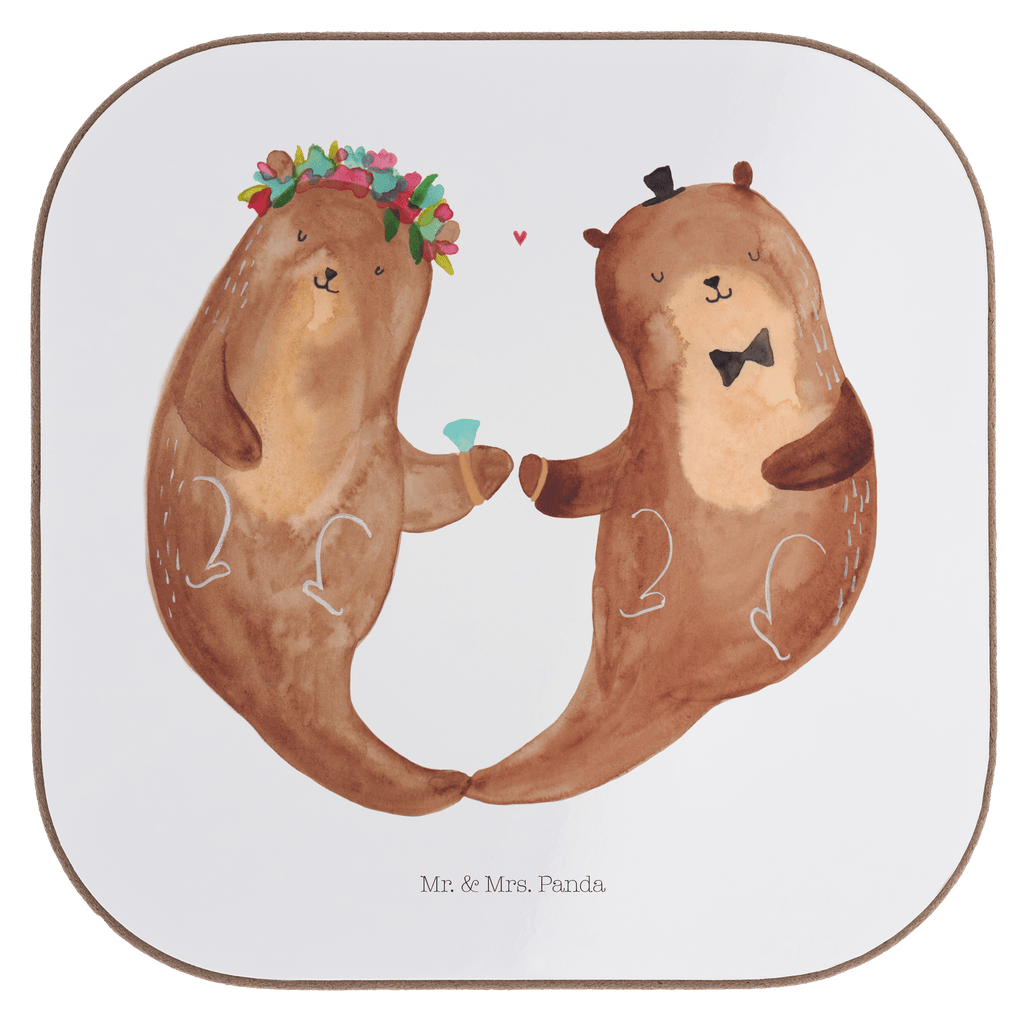 Quadratische Untersetzer Hochzeitspaar Otter Bierdeckel, Glasuntersetzer, Untersetzer Gläser, Getränkeuntersetzer, Hochzeit, Hochzeitsgeschenk, Ehe, Hochzeitsfeier, Trauung, Trauungsgeschenk, Hochzeitskarte, Verlobungsfeier, Verlobungsgeschenk, Hochzeitsgeschenkideen, Hochzeitsgeschenke für Brautpaar, Hochzeitstag, Geschenk zur Hochzeit