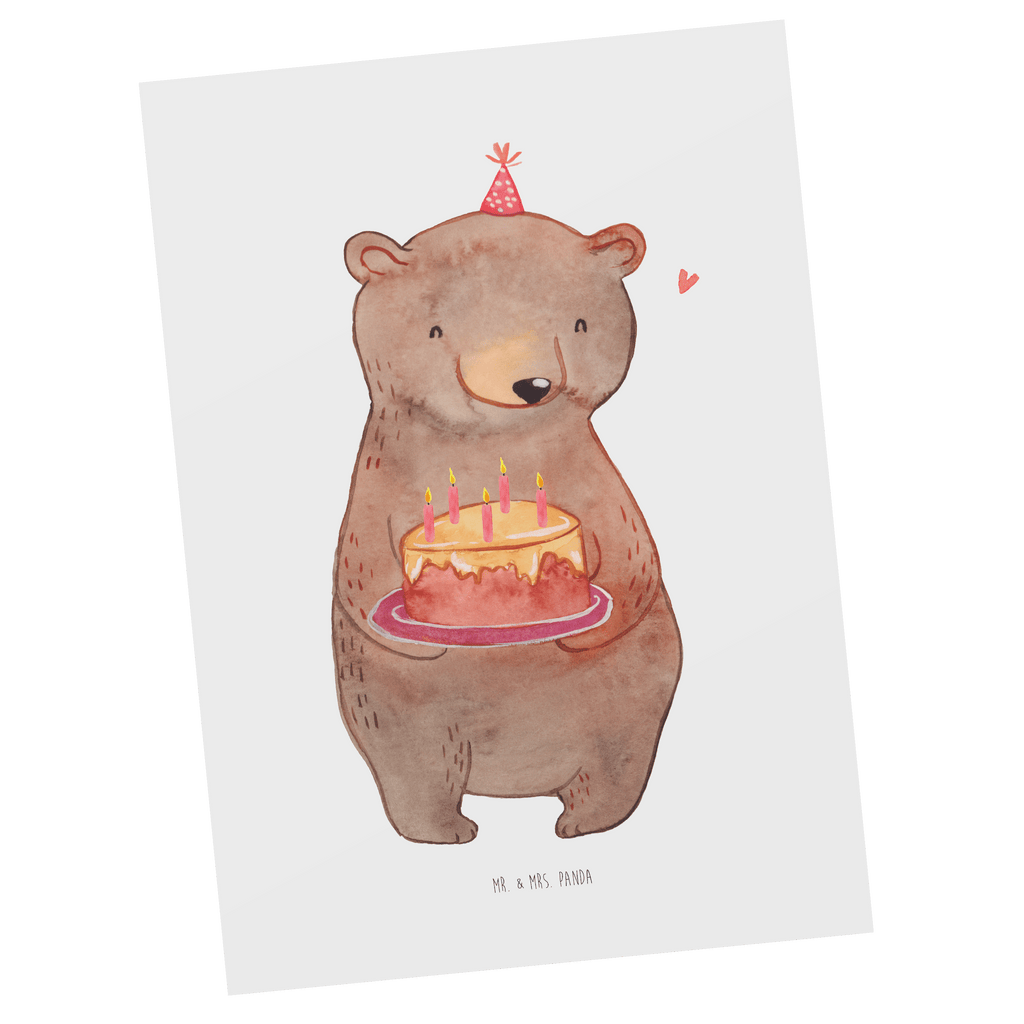 Postkarte Bär Torte Geschenkkarte, Grußkarte, Karte, Einladung, Ansichtskarte, Geburtstagskarte, Einladungskarte, Geburtstag, Geburtstagsgeschenk, Geschenk