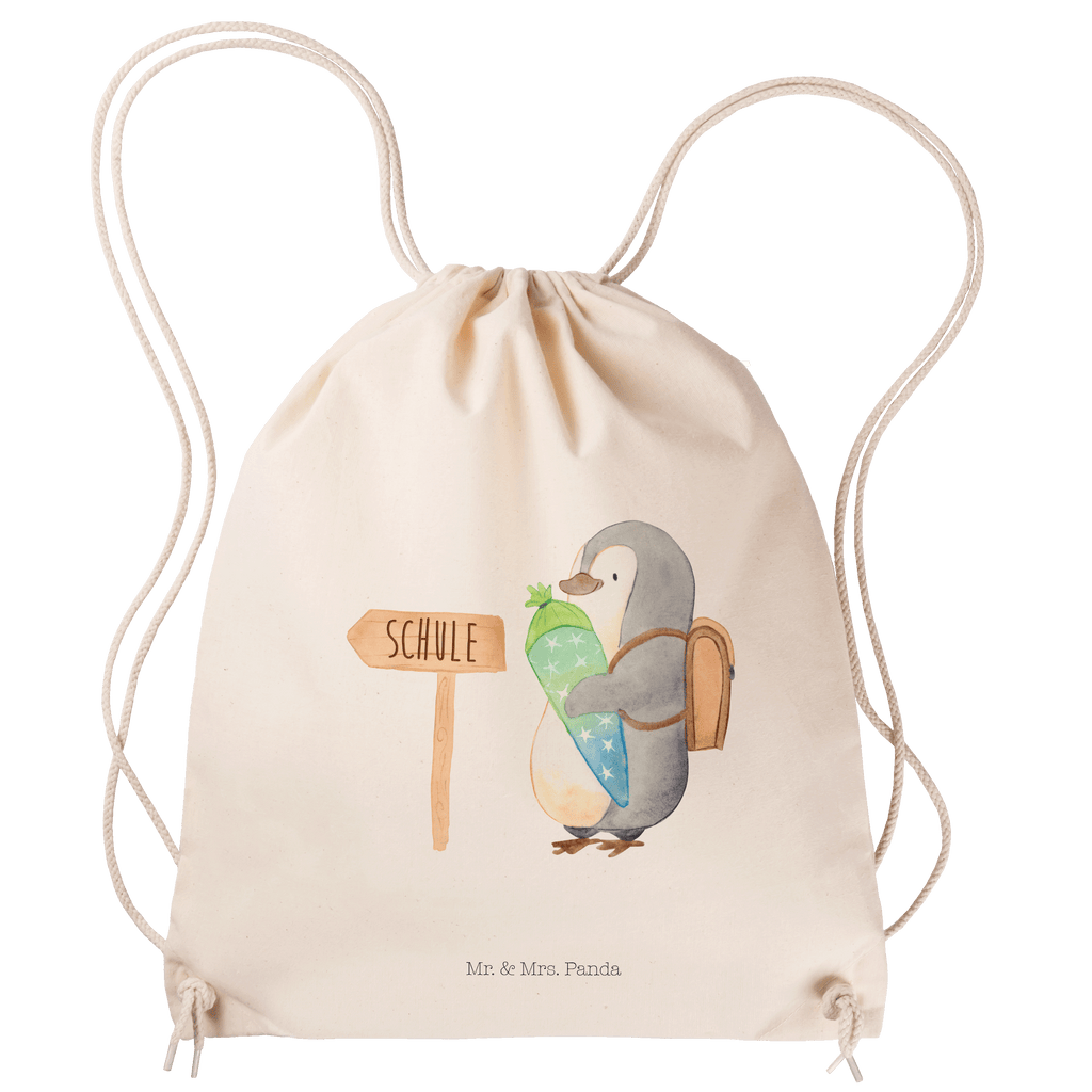 Sportbeutel Pinguin Schultüte Turnbeutel, Beutel, Sporttasche, Tasche, Stoffbeutel, Pinguin, Schulanfänger, Einschulung, 1. Klasse, Geschenk zur Einschulung, erster Schultag, Schulranzen