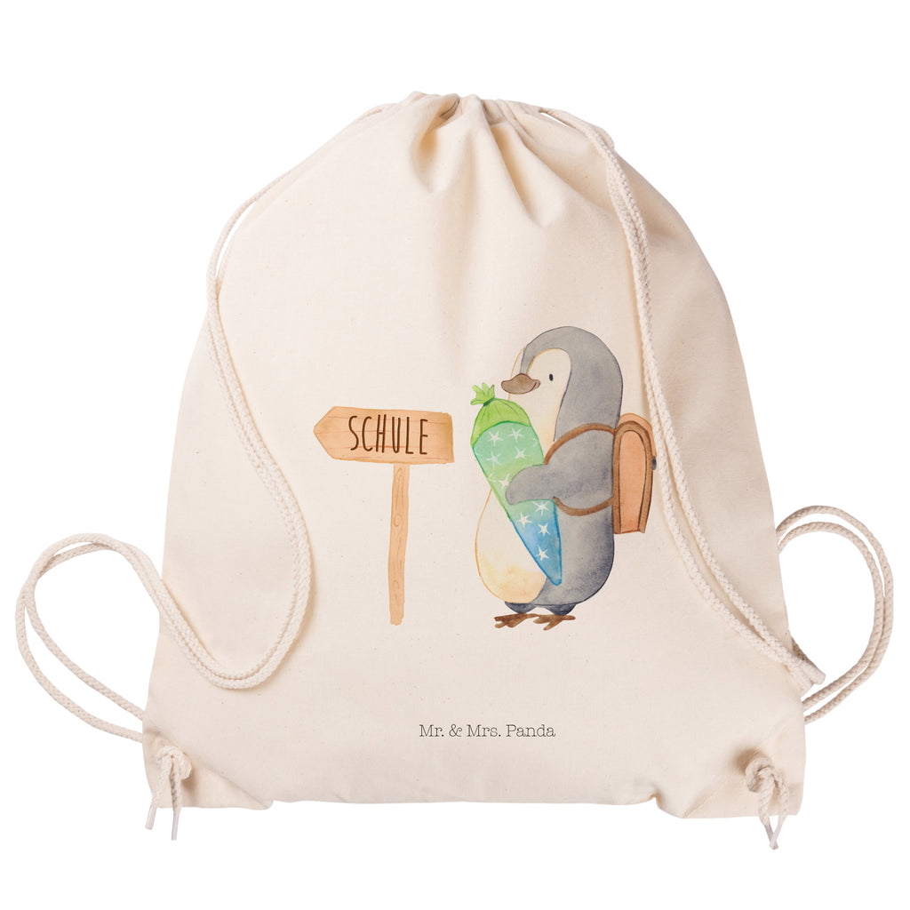 Sportbeutel Pinguin Schultüte Turnbeutel, Beutel, Sporttasche, Tasche, Stoffbeutel, Pinguin, Schulanfänger, Einschulung, 1. Klasse, Geschenk zur Einschulung, erster Schultag, Schulranzen