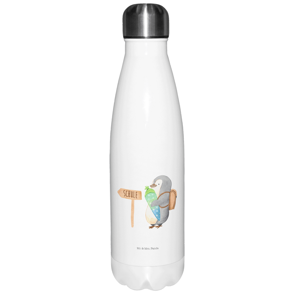 Thermosflasche Pinguin Schultüte Isolierflasche, Thermoflasche, Trinkflasche, Thermos, Edelstahl, Pinguin, Schulanfänger, Einschulung, 1. Klasse, Geschenk zur Einschulung, erster Schultag, Schulranzen