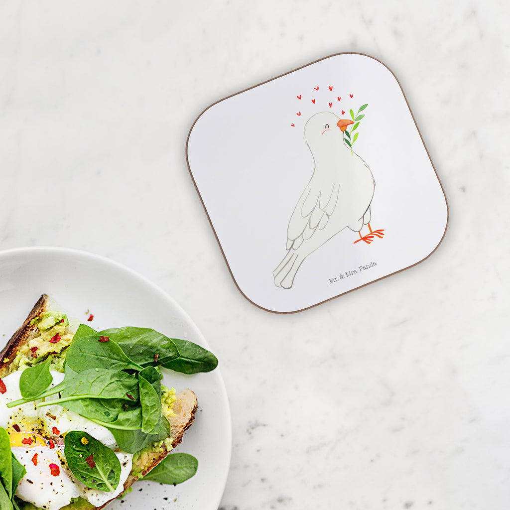 Quadratische Untersetzer Taube Taufe Bierdeckel, Glasuntersetzer, Untersetzer Gläser, Getränkeuntersetzer, Taufe, Taufgeschenk, Taufe Deko, zur Taufe